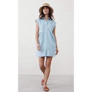 Banana Republic Light Wash Utility Mini Shirtdress - Size Large